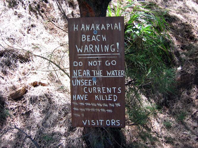 Hanakapia Beach Warning