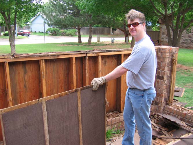 Dean and a sheet of plywood.